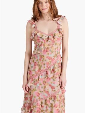 Steve Madden Multicolor Pink Floral Ruffle Dress